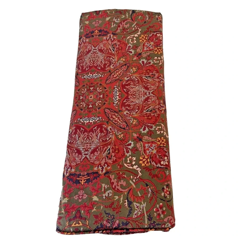 Vintage Ralph Lauren Galahad Red KING Duvet Comforter Cover Bed‎ Sateen Paisley